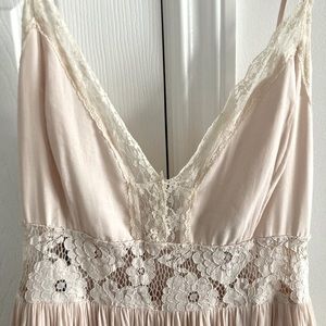 Floor Length Sun Dress with Lace Cut Out Detail